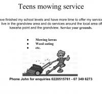 teens  mowing service
