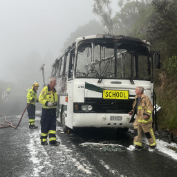 School bus fire: Leigh - Neighbourly South Taranaki District, Hawera