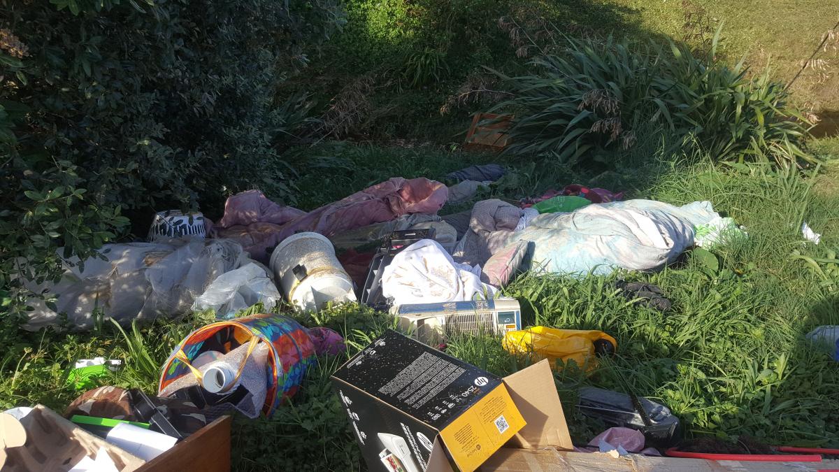 Illegal rubbish dump Neighbourly Otara, Auckland