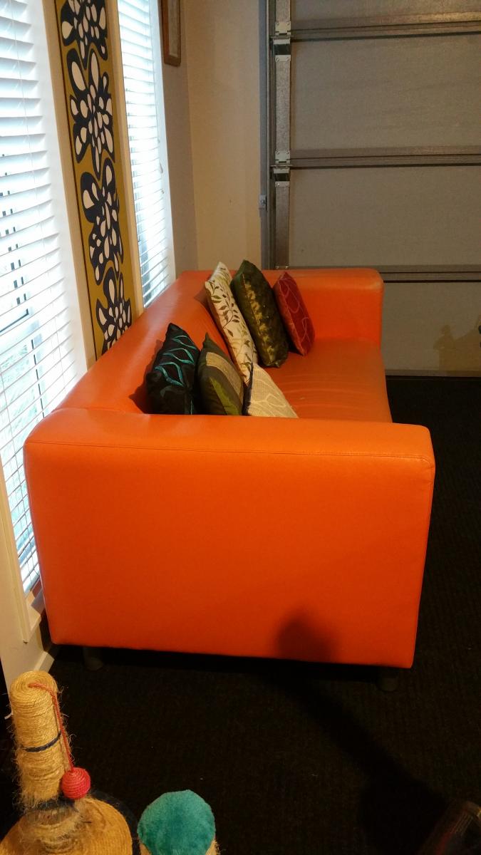 Sofa Klippan Orange Faux Leather
